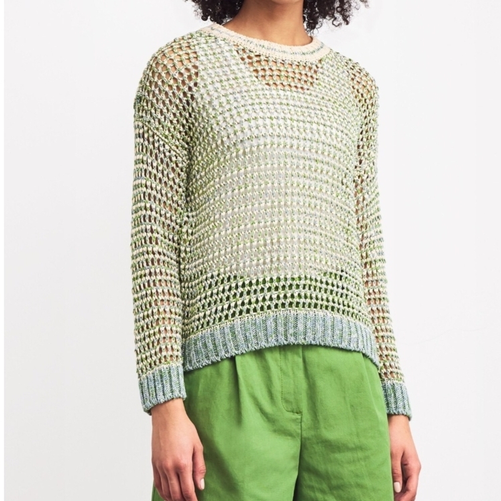 Weekend Max Mara Liuto Open-Knit Linen-Blend Sweater Size S